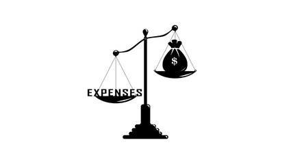 budget deficit, black isolated silhouette