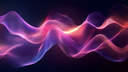 Fototapeta premium Depth Filled Waveform Reflections with Symmetrical Sparkle and Rhythmic Gradient Contours A captivating digital showcasing a dynamic and mesmerizing blend of light energy and fluid forms