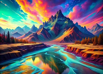 Ethereal Glitch Landscape: X-Ray Vision of Nature's Beauty