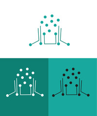 digital connection network logo with line art design, digital connection network logo vector