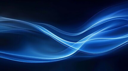 Blue smoke swirls elegantly on a black background, creating an abstract, magical effect. The dynamic waves and streams of light form a powerful, zen-like design.