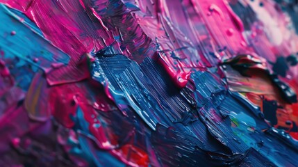 Naklejka premium Close-up of a vibrant, multicolored palette of paints and brushes.