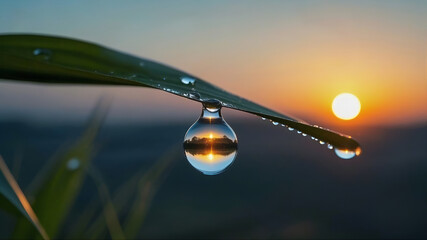 a water droplet on a leaf
