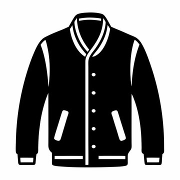 black varsity jacket icon clip art preview