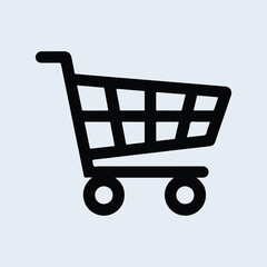 Shopping cart line art icon for apps and website
