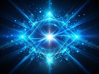 Fototapeta premium Futuristic Glowing Blue Abstract Shape Dark Background - Dynamic Poster Header Wallpaper