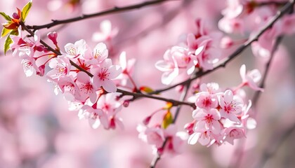 Obraz premium Delicate Pink Cherry Blossoms Branching Out Beautifully