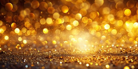 Golden Dust Panoramic Background - Sparkling Luxury Texture