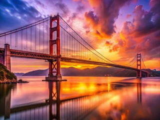 Fototapeta premium Golden Gate Bridge Dusk - Iconic San Francisco Landmark at Sunset