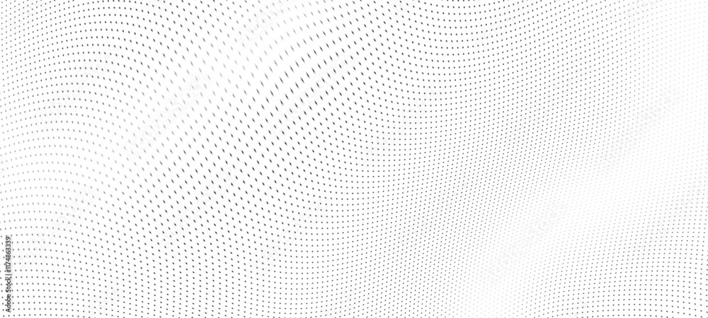 Poster Abstract digital wave of particles. Futuristic point wave. Technology background