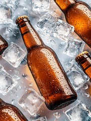 Photo of Chilled Beer Bottles on Ice