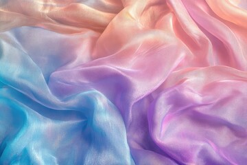 Obraz premium Holographic blurred gradient texture in pastel tones, featuring a grainy noise effect for retro-inspired designs