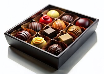 Gourmet Chocolate Box Silhouette, Elegant Dessert Gift, Sweet Treat, Luxury Confectionery, Dark Chocolate Silhouette