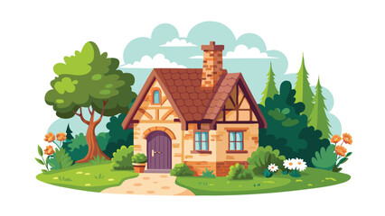 wood house in the forest