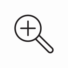 Zoom in plus magnifier icon vector sign