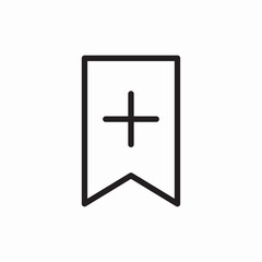 Fototapeta premium Bookmark plus add favorite icon vector sign