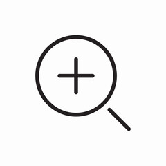 Zoom in plus magnifier icon vector sign
