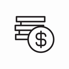 Stack money finance payment icon vector sign