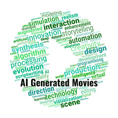 AI Generated Movies Word Cloud