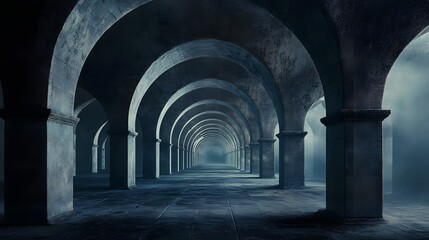 Obraz premium Mysterious stone archway labyrinth capturing intricate architecture and design with a sense of contemplation A captivating and dramatic scene evoking emotions of curiosity suspense