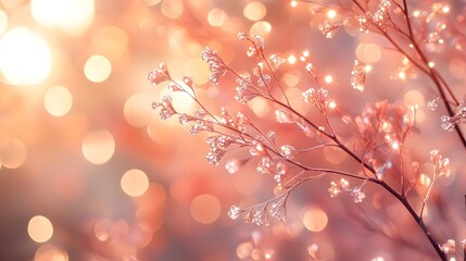 Shimmering bokeh sparkles glowing with tonal radiance blending harmonious forms and vibrant contours in a mesmerizing ethereal display of light and color