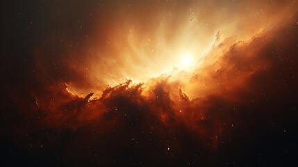 Naklejka premium Cosmic Nebula Burst Fiery stellar cloud backdrop.