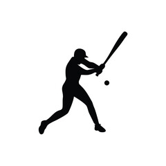 A baseball player vector silhouettes