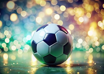 Fototapeta premium Isolated Soccer Ball with Bokeh, White Background - Perfect for Sports Marketing & Advertising