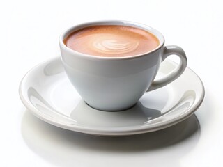 Isolated White Coffee Plate; Clean, Minimalist Ceramic Dish on White Background