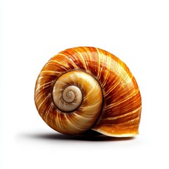 Spiraling Shell of a Snail Displaying Intricate Patterns and Colors