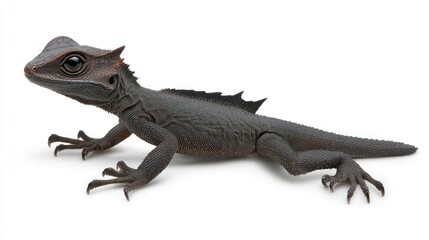 Naklejka premium Lizard exploration natural habitat wildlife photography isolated background close-up reptile behavior