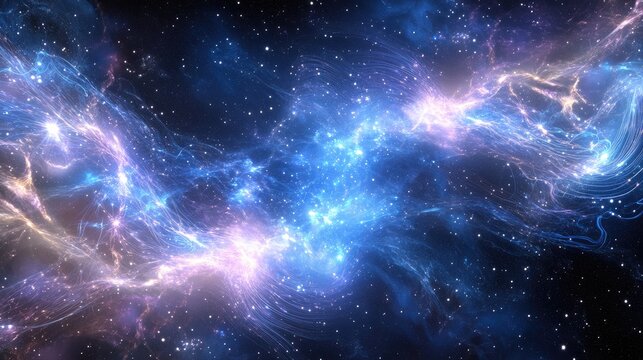 Futuristic digital network with glowing circuit paths, interconnected nodes, and dynamic data streams in space.