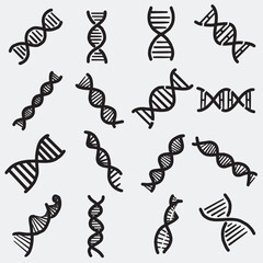 DNA cell genetic doodle illustration