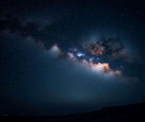 Night Starry Sky and Milky Way Galaxy Background