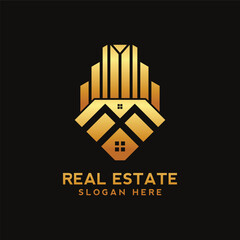 Modern real estate logo, building, roof, construction, real, estate, flat fully editable vector template, real estate corporate logo. Home logo vector template. Corporate real estate logo