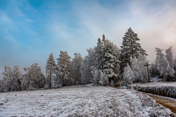 Zima w górach, Beskid Sądecki, Malnik, Muszyna