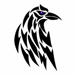 illustration vector graphic of tribal art design crow bird for symbol tattoo