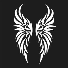abstract tribal art tattoo design a pair of white wings