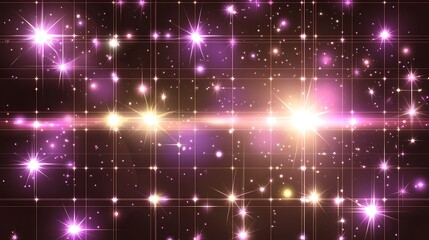 Glowing Stars Grid Dark Background Abstract Design