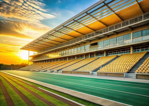 Empty Stadium Sideline: Neutral Architectural Photography