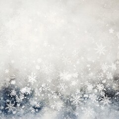 Soft, light grey and blue winter background with snowflakes.