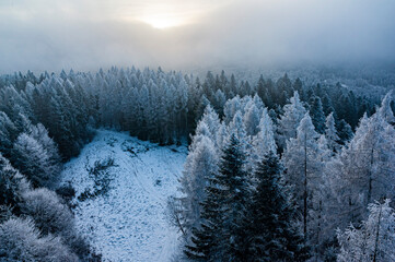 Zima w górach, Beskid Sądecki, Malnik, Muszyna