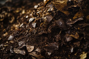 Fototapeta premium Close-up View of Organic Waste Pile: Nature's Bounty for Composting and Ecological Enrichment