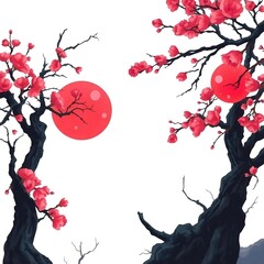 illustration of an background with cherry blossom