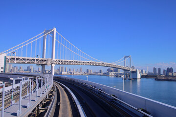 Fototapeta premium 東京都 ゆりかもめから見た街並みりかもめ