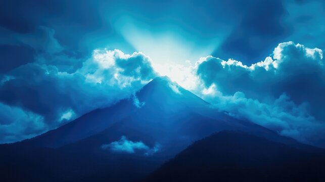 Breathtaking Arenal Volcano in Costa Rica: A Central American Gem with Stunning Blue Skies and Beautiful Clouds