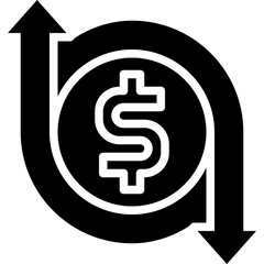 currency fluctuation solid icon
