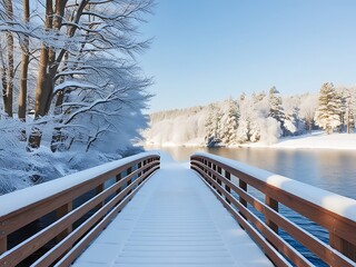 A Winter Season with Stark arboreal sentinels weather a delicate snow shower