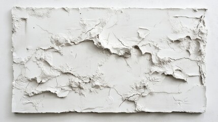 Fototapeta premium Weathered White Wall with Cracked Plaster and Grunge Texture - Abstract Background Design