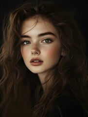 Fototapeta premium Photo of Image of a Woman with Curly Hair